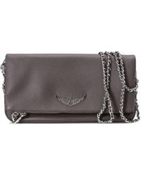 Zadig & Voltaire - Logo-Plaque Leather Clutch Bag - Lyst