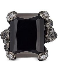 Anabela Chan - 18kt White Gold Black Diamond Cinderella Cocktail Ring - Lyst