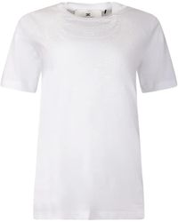 Elisabetta Franchi - Logo-Embroidered Chain-Detail T-Shirt - Lyst