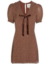 Reformation - Robe Courte Volantée À Pois - Lyst