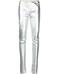 Rick Owens - Pantalones rectos metalizados - Lyst
