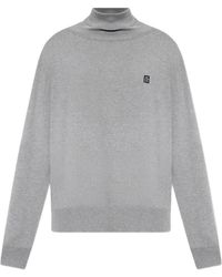 Balmain - Logo-Embroidered Roll-Neck Sweater - Lyst
