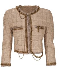 R13 - Chain-detail Tweed Jacket - Lyst