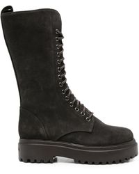 Le Silla - Lace-Up Suede Ankle Boots - Lyst