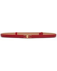 Elisabetta Franchi - Logo-Plaque Leather Belt - Lyst