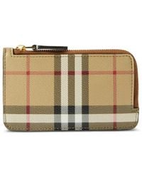 Burberry - Check Zip Card Case - Lyst