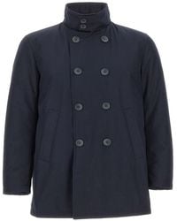 Herno - Double-Breasted High-Collar Coat - Lyst