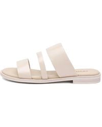 Frau - Triple-Strap Polished Leather Sandals - Lyst