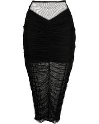 Fleur du Mal - Ruched Midi Skirt - Lyst