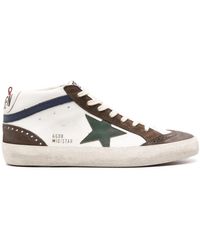 Golden Goose - Mid Star With Leather Star And Leather Flash Sneakers - Lyst