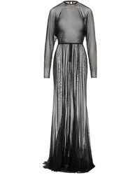 V:PM ATELIER - Kosa Long-Sleeve Sheer Maxi Dress - Lyst
