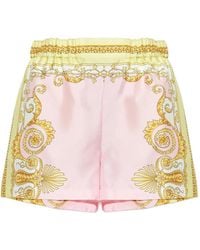 Versace - Silk & Nylon Baroque-Patterned Shorts - Lyst
