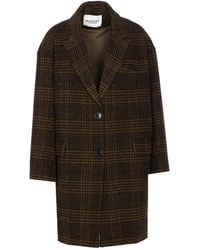 Isabel Marant - Abrigo de lana a cuadros con botones y cuello en V - Lyst