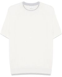 Eleventy - T-Shirt Met Gelaagd Detail - Lyst