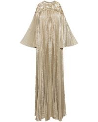 Oscar de la Renta - Pleated Crystal-embellished Caftan Dress - Lyst
