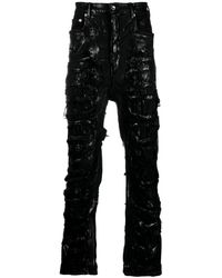 Rick Owens - Geth Distressed Straight-leg Jeans - Lyst