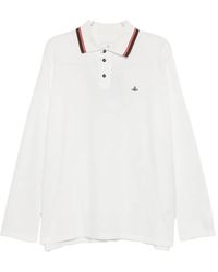 Vivienne Westwood - Orb-Embroidered Tipped Polo Shirt - Lyst