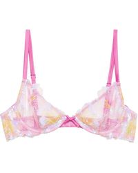 Fleur du Mal - Hibiscus Sequin-Embellished Bra - Lyst