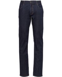 Prada - Contrast-stitch Straight-leg Jeans - Lyst