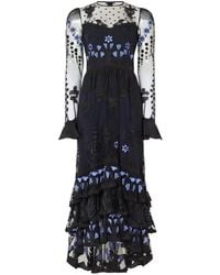 Temperley London - Florette Floral-Embroidered Midi Dress - Lyst
