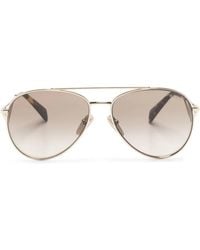 Prada - Enamel-Triangle Pilot-Frame Sunglasses - Lyst
