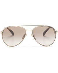 Prada - Enamel-Triangle Pilot-Frame Sunglasses - Lyst