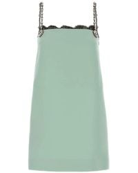 Valentino Garavani - Lace-Trim Crystal-Embellished Mini Dress - Lyst