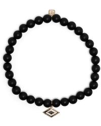 Sydney Evan - 14Kt Groovy Eye Onyx Beaded Bracelet - Lyst