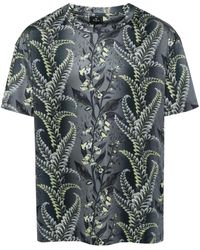 Etro - T-Shirt aus Seide mit Blumen-Print - Lyst
