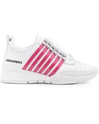DSquared² - Stripe-detailing Leather Sneakers - Lyst