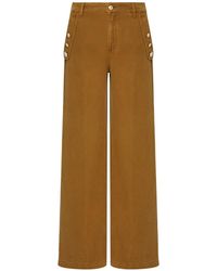 Liu Jo - Button-Detail Flared Trousers - Lyst