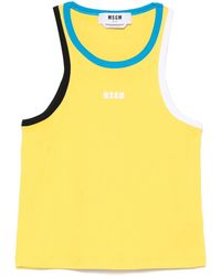 MSGM - Contrast-Trim Tank Top - Lyst