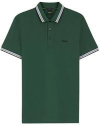 BOSS - Striped Collar Polo Shirt - Lyst