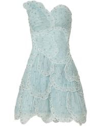 Costarellos - Sylvie Bead-Embellished Scalloped Mini Dress - Lyst