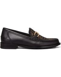 Fendi - Ff-Logo Leather Loafers - Lyst