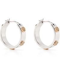 Tory Burch - Miller Gold-tone Studded Hoop Earrings - Lyst