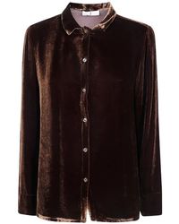 Whyci - Chemise En Velours À Manches Longues - Lyst