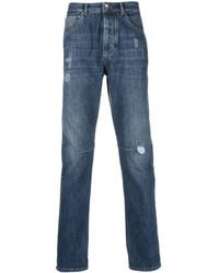 Brunello Cucinelli - Slim-Fit-Jeans im Distressed-Look - Lyst