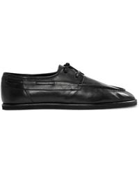 AURALEE - Lace-Up Leather Boat Shoes - Lyst