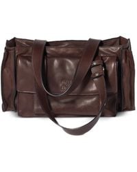 Miu Miu - Logo-Embossed Leather Tote Bag - Lyst