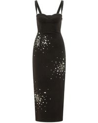 Des Phemmes - Embellished Bustier Midi Dress - Lyst