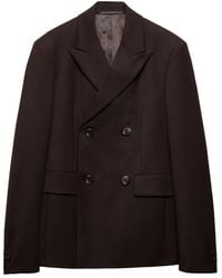 Prada - Double Breasted Wool Jacket - Lyst