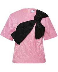 MSGM - Diagonal-Ribbon Blouse - Lyst