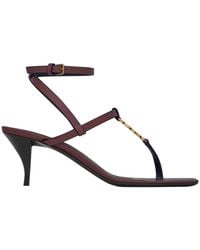 Saint Laurent - Cassandra 60mm Leather Sandals - Lyst