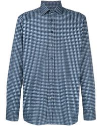 Etro Micro-geometric Print Shirt - Blue