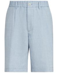 Brunello Cucinelli - Linen And Virgin Wool Chevron Bermuda Shorts - Lyst