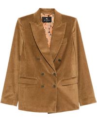 Etro - Double-Breasted Velvet Jacket - Lyst