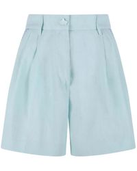 Genny - Embroidered Pleated Shorts - Lyst