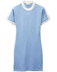 Versace - Katoen-Jerset Mini-Jurk Met Geborduurd Logo - Lyst
