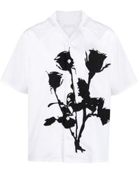 Prada - Floral-print Cotton-poplin Shirt - Lyst